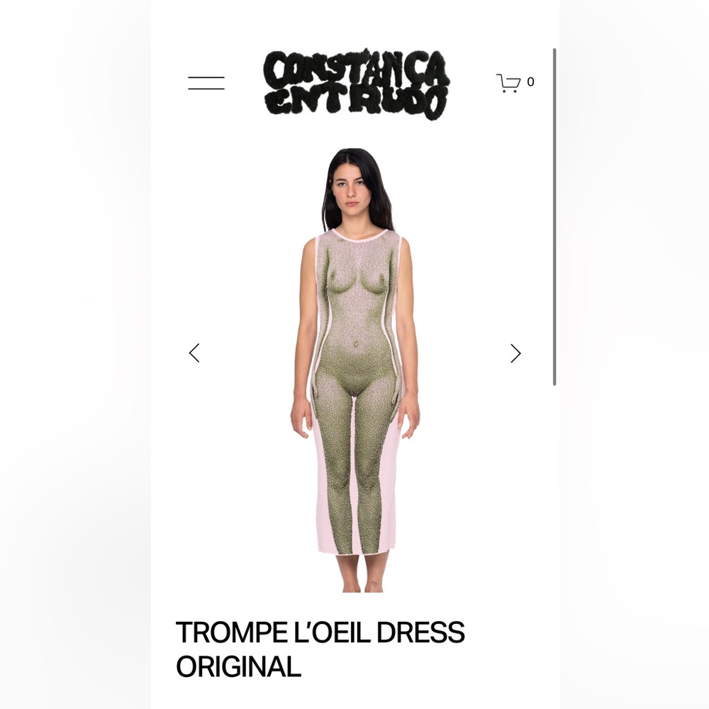 Unique Pink and Green Illusion Dress